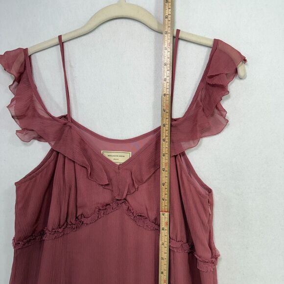 Moulinette Soeurs Dress Women 8 Pink Midi Fairy Coquette Ruffle Flowy Boho - Picture 9 of 15